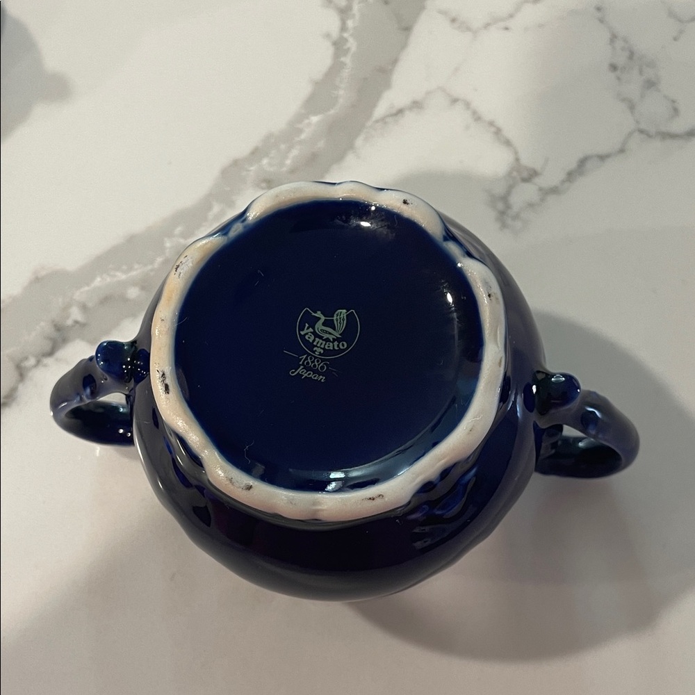 Vintage Yamato Japanese Cobalt Blue Porcelain Tea Set for 6 - Picture 6 of 16